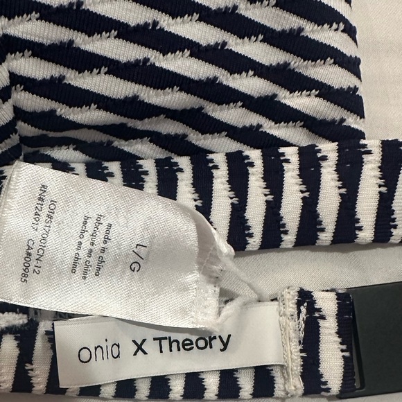 onia X Theory navy & white stripe bikini - Picture 6 of 7